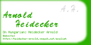 arnold heidecker business card